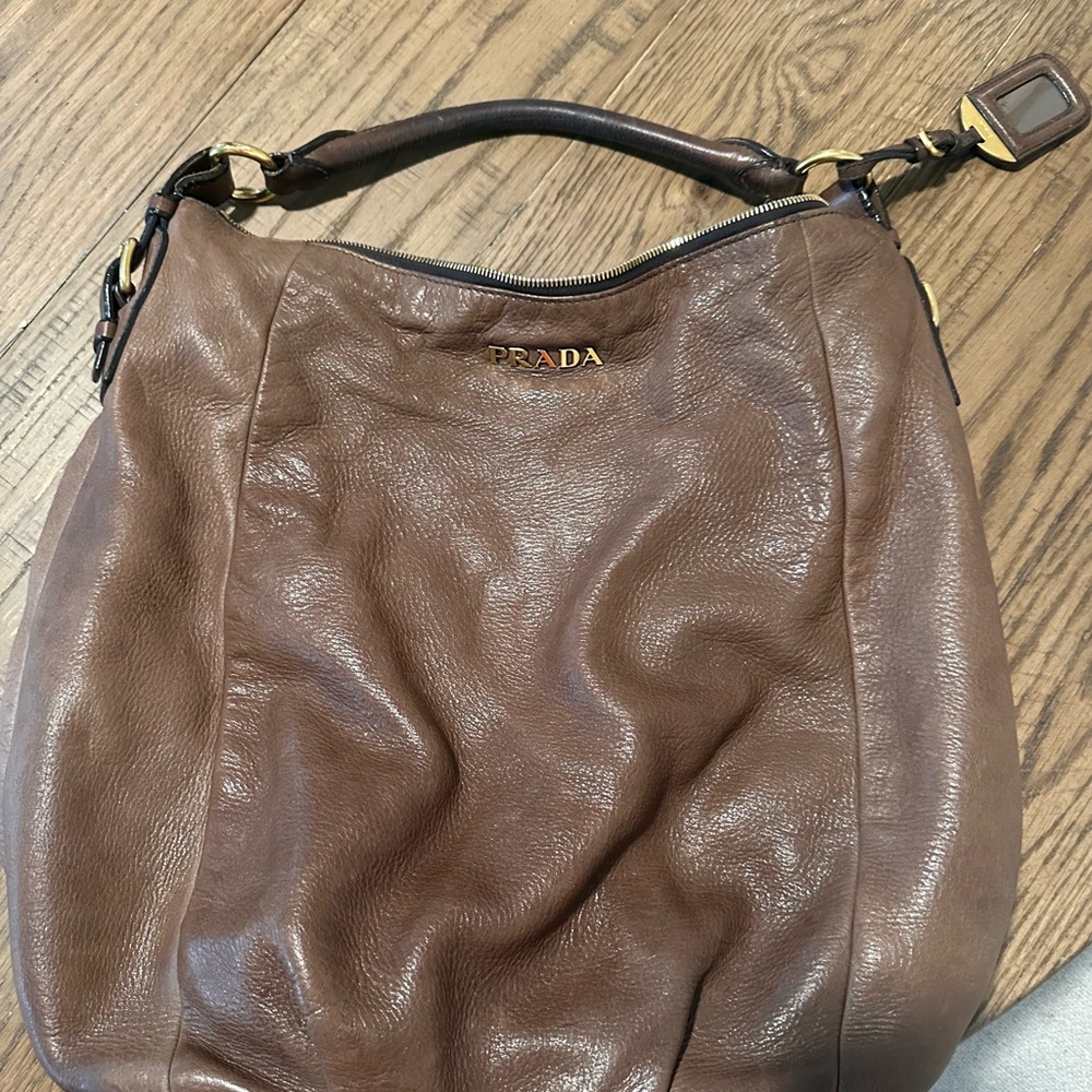 Prada Brown Hobo Bag with Timeless Elegance